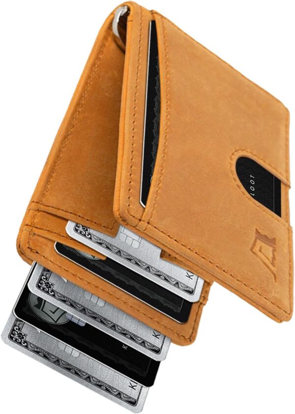 Kings Loot Money Clip Minimalist Leather Wallet for Men