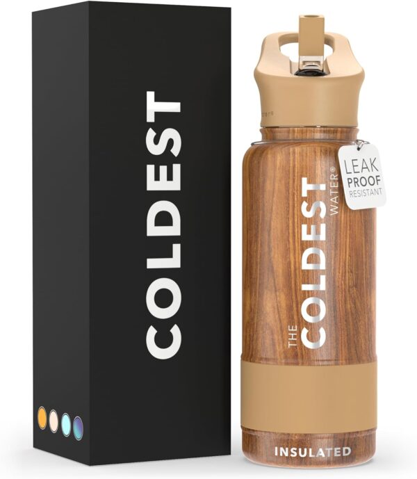 Coldest Sports Water Bottle with Straw Lid Vacuum