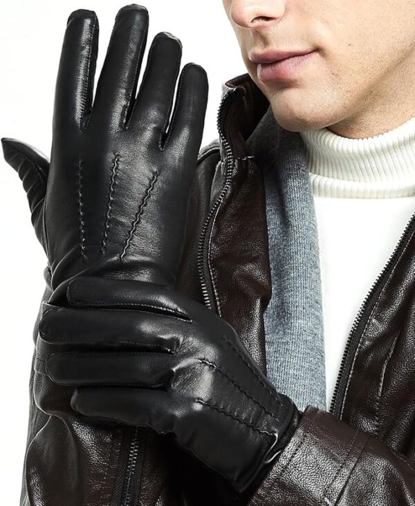ZLUXURQ Luxury Mens Leather Gloves