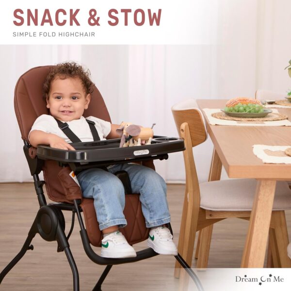 Dream On Me Snack and Stow Baby high Chair in Cognac - Image 2