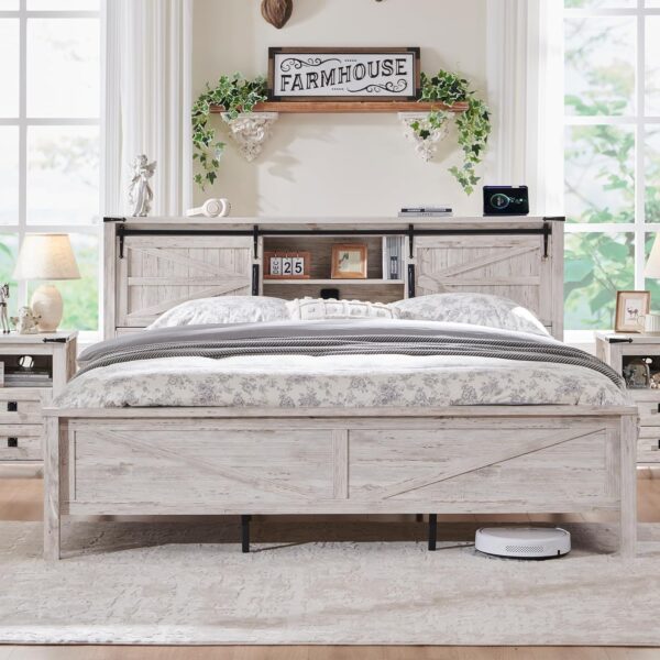 T4TREAM Farmhouse Queen Size Bed Frame - Image 2