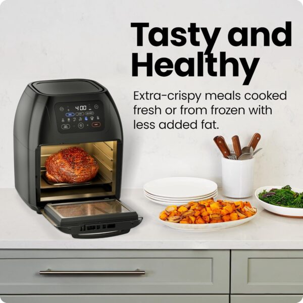 CHEFMAN Multifunctional Digital Air Fryer+ Rotisserie, Dehydrator, Convection Oven, 17 Touch Screen Presets Fry, Roast, Dehydrate, Bake, XL 10L Family Size, Auto Shutoff, Large Easy-View Window, Black - Image 2