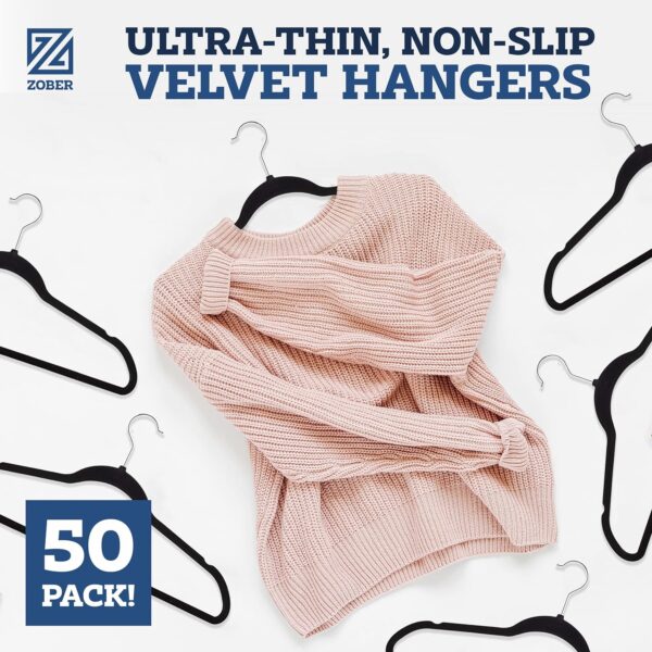 Hangers 50 Pack - Heavy Duty Black Hangers for Coats, Pants & Dress Clothes