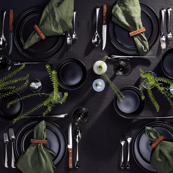 Stone Lain Coupe Dinnerware Set, Service For 4, Black Matte - Image 2