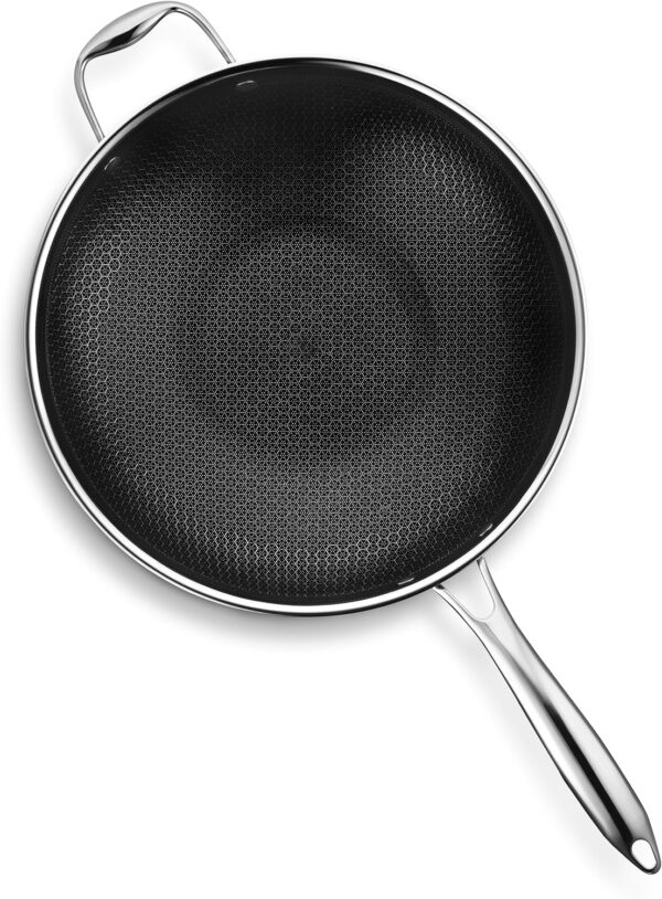 HexClad Hybrid Nonstick 12-Inch Wok, Stay-Cool Handle