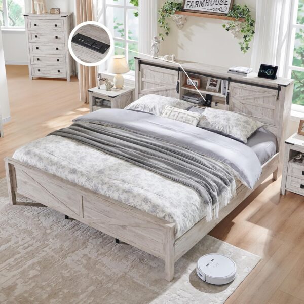 T4TREAM Farmhouse Queen Size Bed Frame