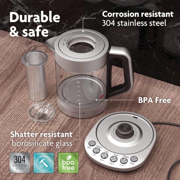 Vianté Electric Kettle With Tea Infuser For Loose Leaf Tea - Image 2