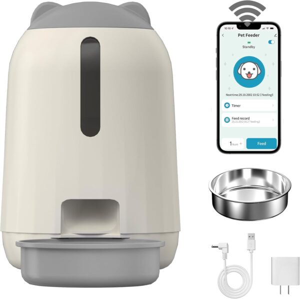 Smart Automatic Cat Feeders, Dual Power Supply Cat Food Distributor
